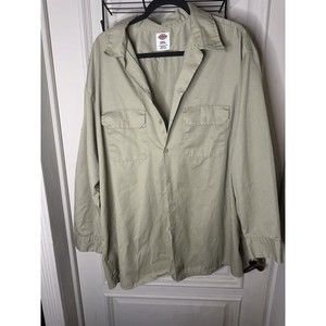 Dickies Men's Long Sleeve Uniform Work Shirt 2XL Khaki